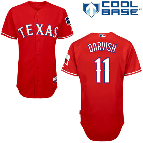Yu Darvish #11 Youth Baseball Jersey-Texas Rangers Authentic 2014 Alternate 1 Red Cool Base MLB Jersey